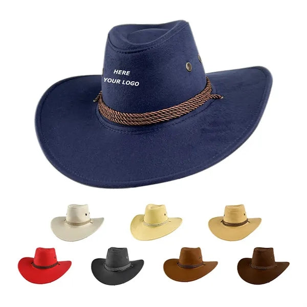 Cowboy Hat Faux Felt Leather Suede