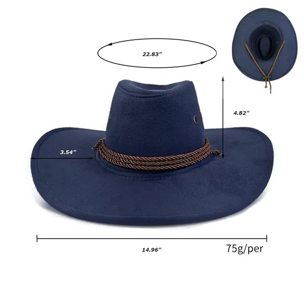 Cowboy Hat Faux Felt Leather Suede