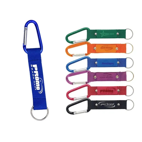 Carabiner w/Strap & Metal Plate