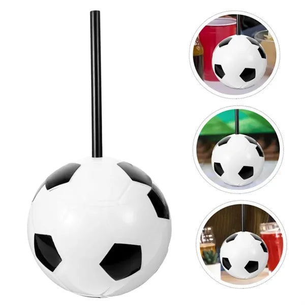 15Oz. Soccer Ball Shaped Tumbler with Straw