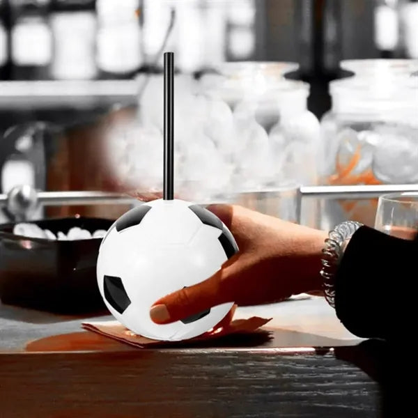 15Oz. Soccer Ball Shaped Tumbler with Straw