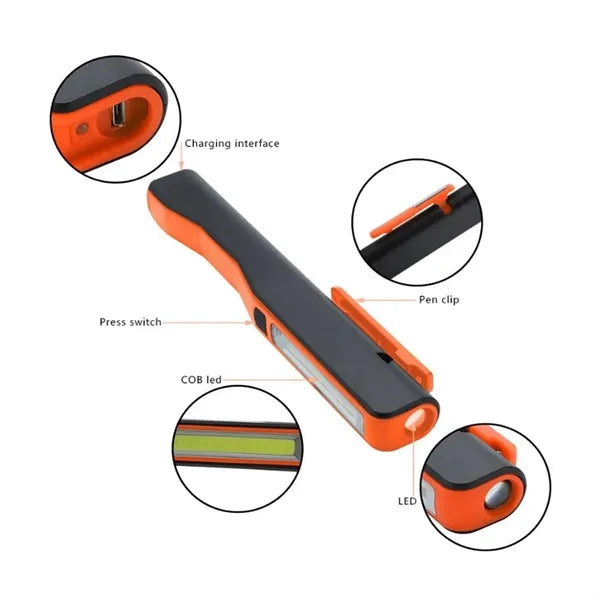 Mini COB Penlight Flashlight with Clip