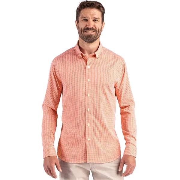 Cutter & Buck Skyline Recycled Gingham Mens Big & Tall Lo...
