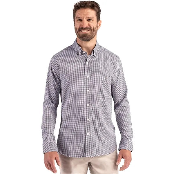 Cutter & Buck Skyline Recycled Gingham Mens Big & Tall Lo...