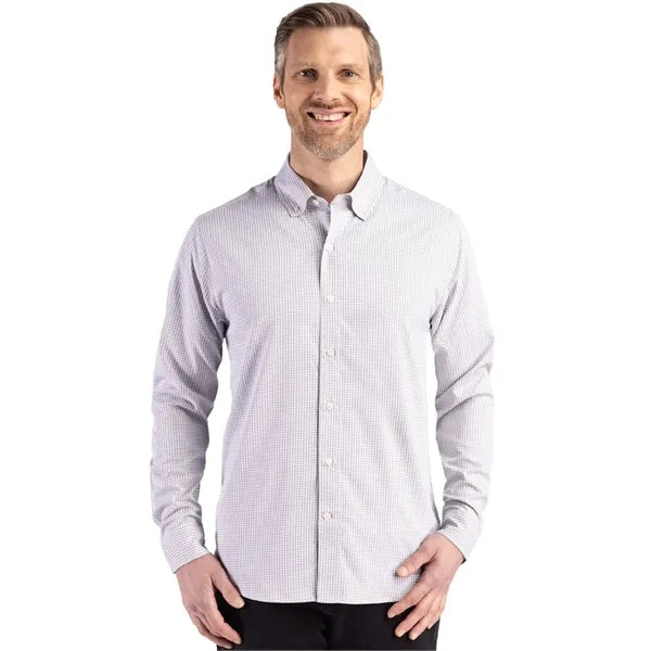 Cutter & Buck Skyline Recycled Gingham Mens Big & Tall Lo...