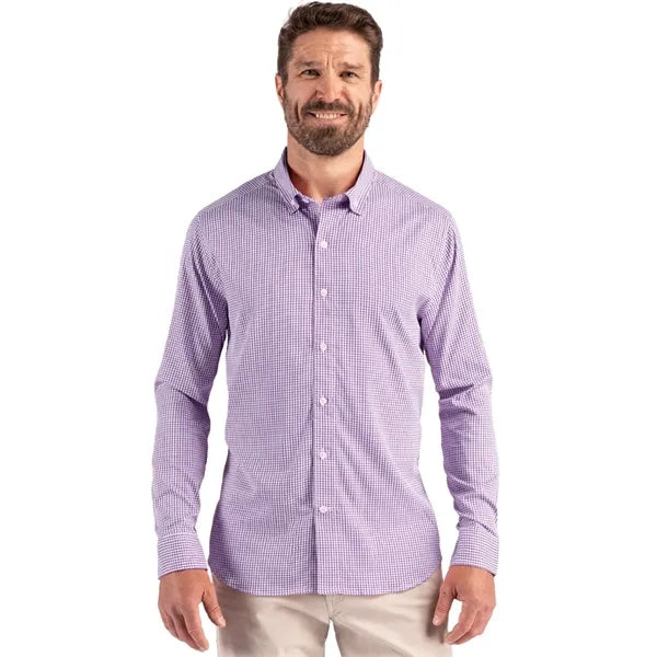 Cutter & Buck Skyline Recycled Gingham Mens Big & Tall Lo...