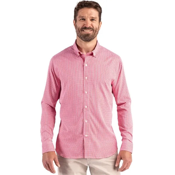 Cutter & Buck Skyline Recycled Gingham Mens Big & Tall Lo...