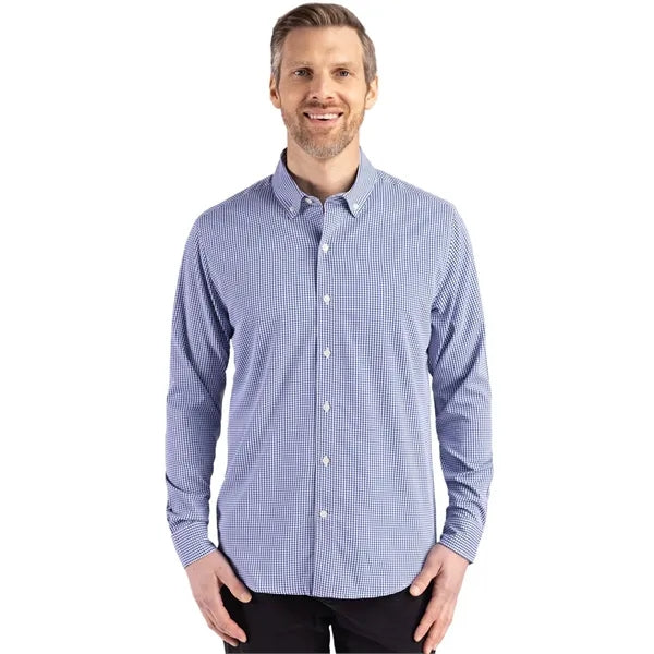 Cutter & Buck Skyline Recycled Gingham Mens Big & Tall Lo...