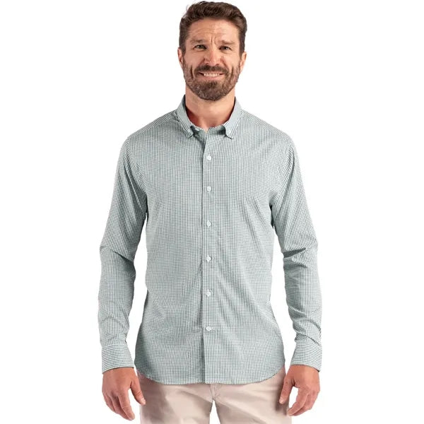 Cutter & Buck Skyline Recycled Gingham Mens Big & Tall Lo...