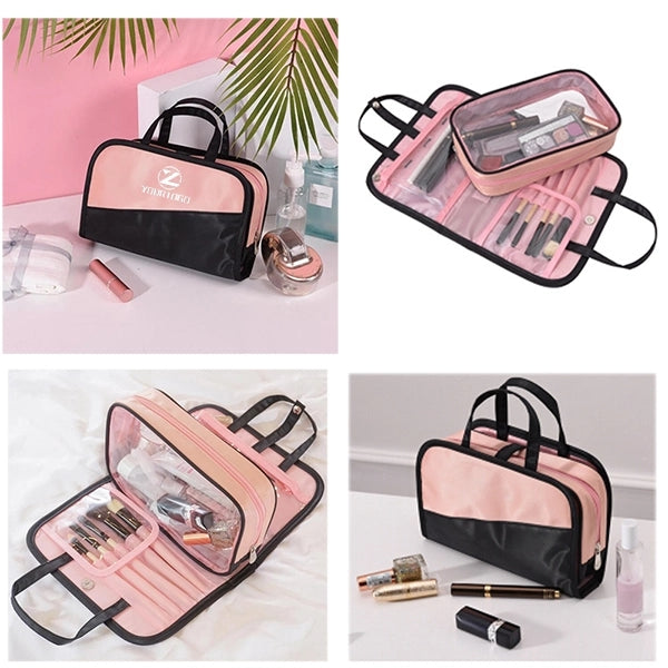 Two-Tone Portable Toiletry Bag/Makeup Kit Case