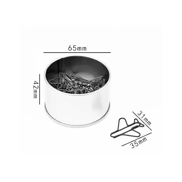 20 in 1 Airplane Shaped Paper Clips in Tin Box