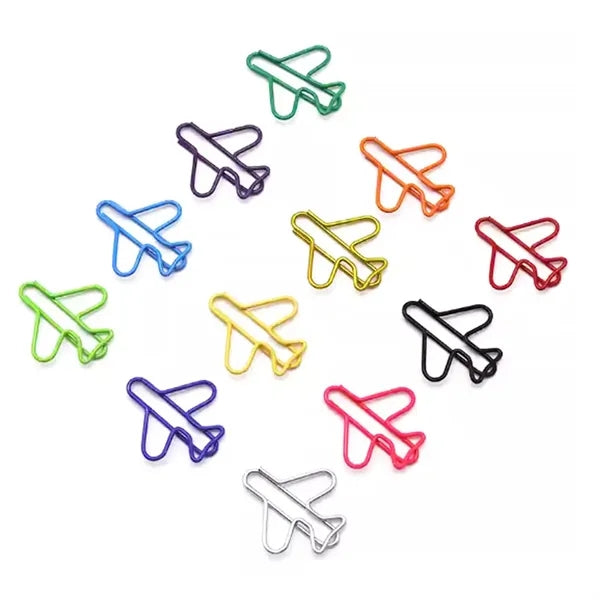 20 in 1 Airplane Shaped Paper Clips in Tin Box