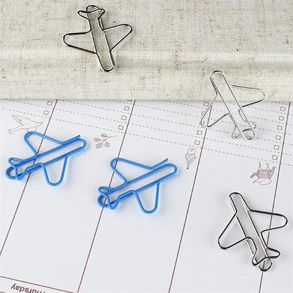 20 in 1 Airplane Shaped Paper Clips in Tin Box