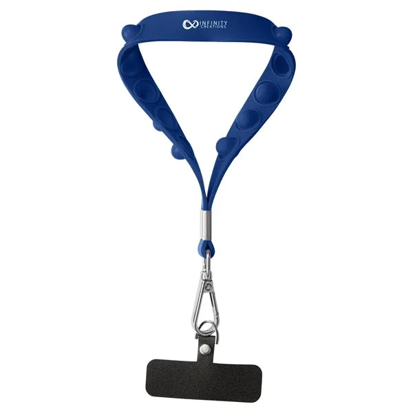Push Pop Wrist Strap Keychain With Phone Holder