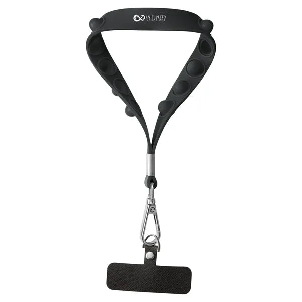 Push Pop Wrist Strap Keychain With Phone Holder