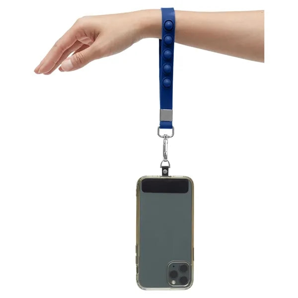 Push Pop Wrist Strap Keychain With Phone Holder
