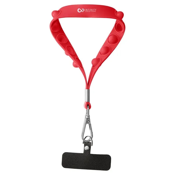 Push Pop Wrist Strap Keychain With Phone Holder