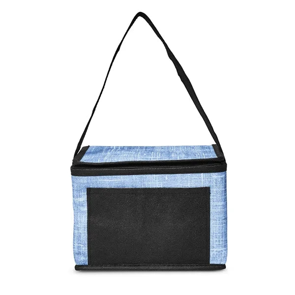 Denim Pattern Non-Woven 6-Pack Lunch Cooler Bag