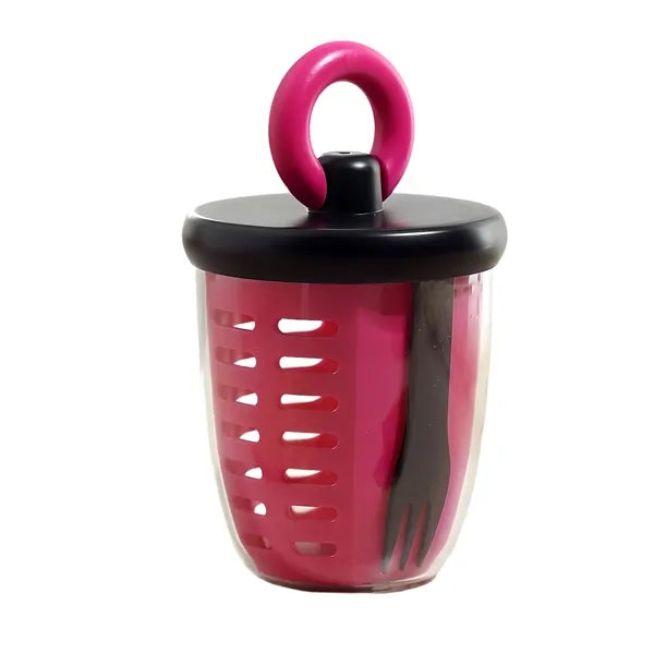 Double Layer Fruit Salad Cup With Fork Spoon Free Shipping