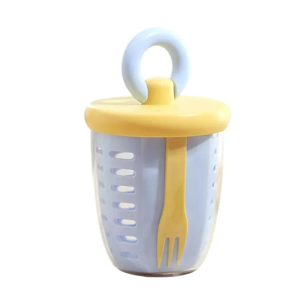 Double Layer Fruit Salad Cup With Fork Spoon Free Shipping