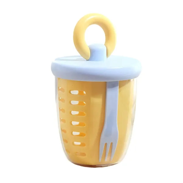 Double Layer Fruit Salad Cup With Fork Spoon Free Shipping
