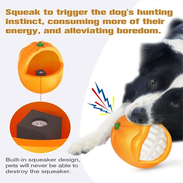 Squeaky Orange Dog Chew Toy For Teeth Cleaning Free Shipping