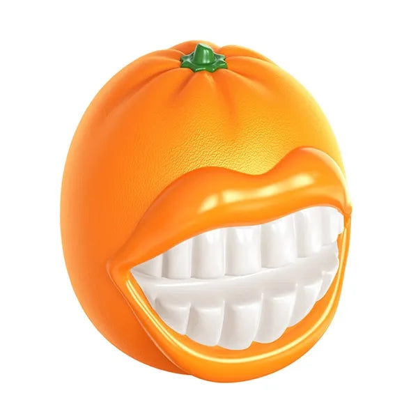 Squeaky Orange Dog Chew Toy For Teeth Cleaning Free Shipping