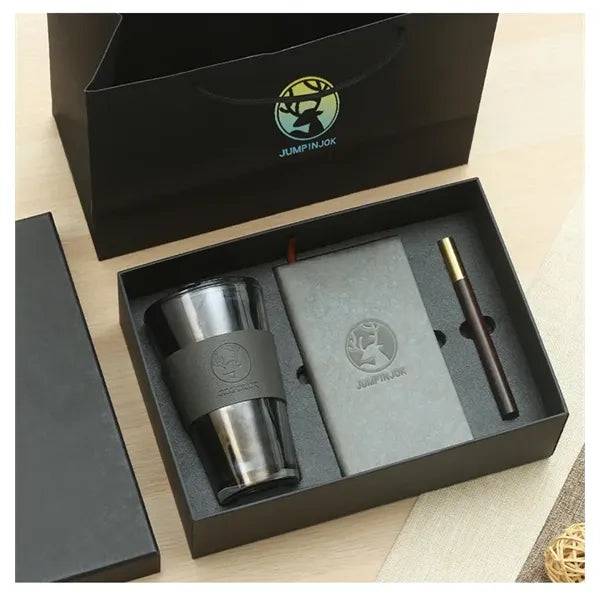 Business Giveaways Cooperate Notebook Glass Pen Gift Set
