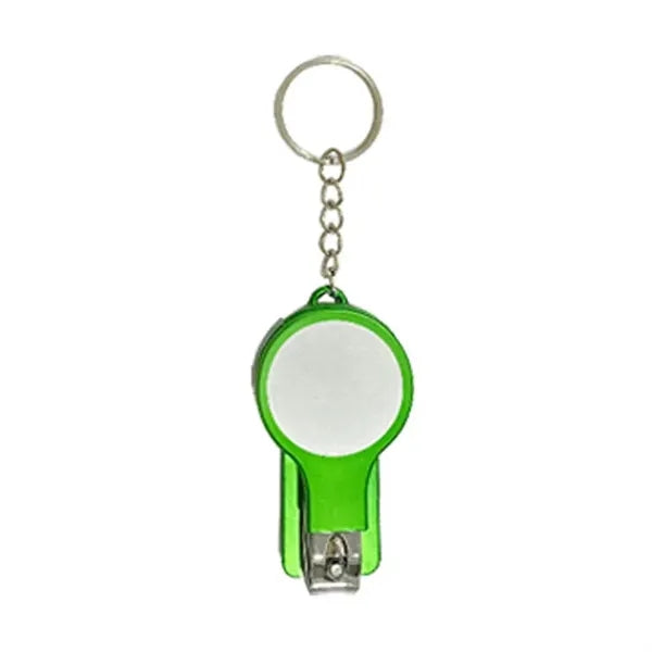 6 In 1 Nail Clipper Mirror Pen Keychain