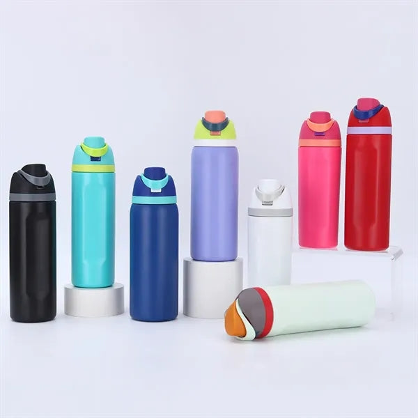 24oz Sports Insulated Water Bottles with Replacement Lid