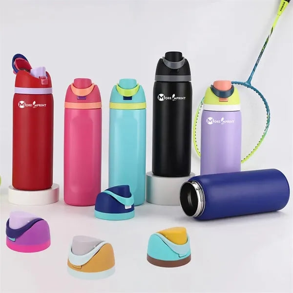 24oz Sports Insulated Water Bottles with Replacement Lid