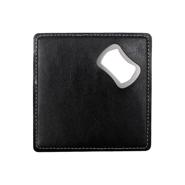 Logo Leather Coaster With Bottle Opener