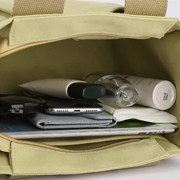 Multi-Pocket Lightweight Adjustable Mini Canvas Tote Bag
