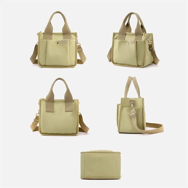 Multi-Pocket Lightweight Adjustable Mini Canvas Tote Bag