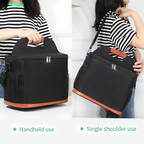 Leakproof Insulated Oxford Lunch Bag with Handle and Strap