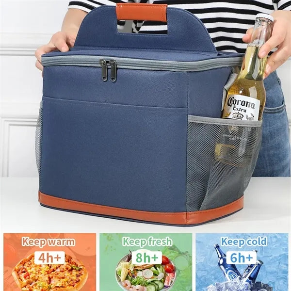 Leakproof Insulated Oxford Lunch Bag with Handle and Strap