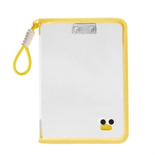 Transparent Zipper Book Organizer with Clip and Lanyard