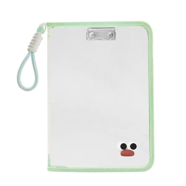 Transparent Zipper Book Organizer with Clip and Lanyard