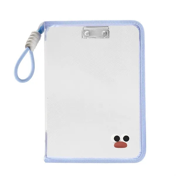 Transparent Zipper Book Organizer with Clip and Lanyard
