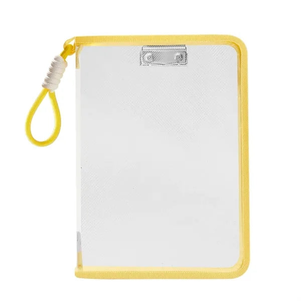 Transparent Zipper Book Organizer with Clip and Lanyard