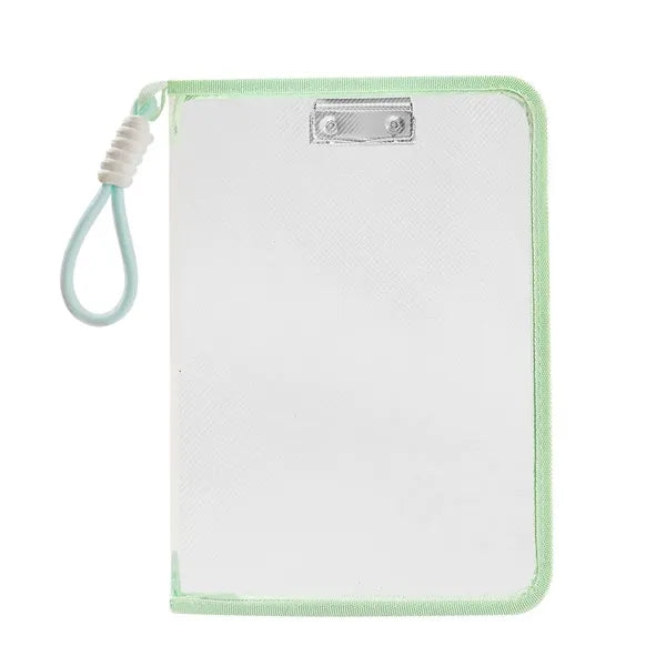 Transparent Zipper Book Organizer with Clip and Lanyard