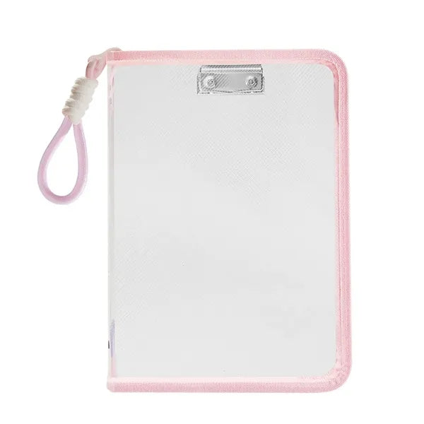 Transparent Zipper Book Organizer with Clip and Lanyard