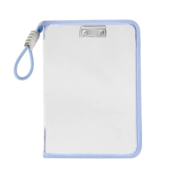 Transparent Zipper Book Organizer with Clip and Lanyard