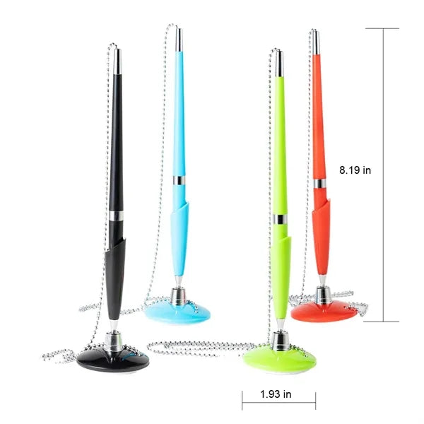 360 Rotatable Standing Ballpoint Pen with Anti-Lost Chain