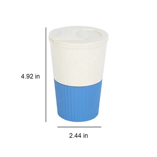 12oz Leakproof Insulated Wheat Straw Travel Mug Cup