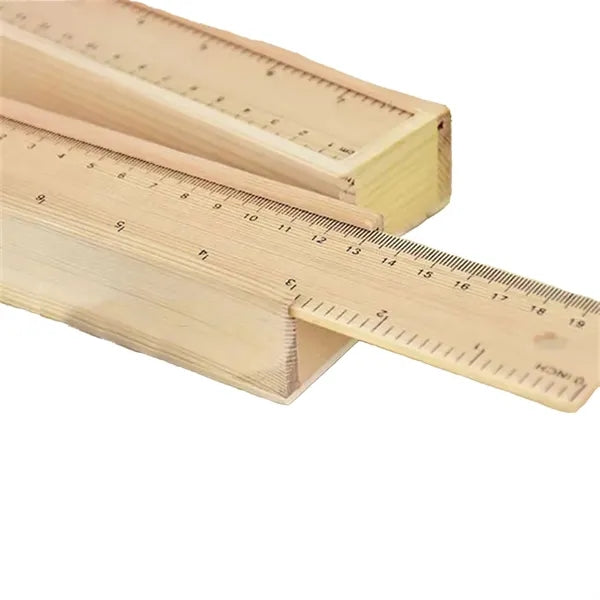 Eco-Friendly Wooden Ruler Pencil Case Set