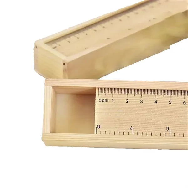 Eco-Friendly Wooden Ruler Pencil Case Set