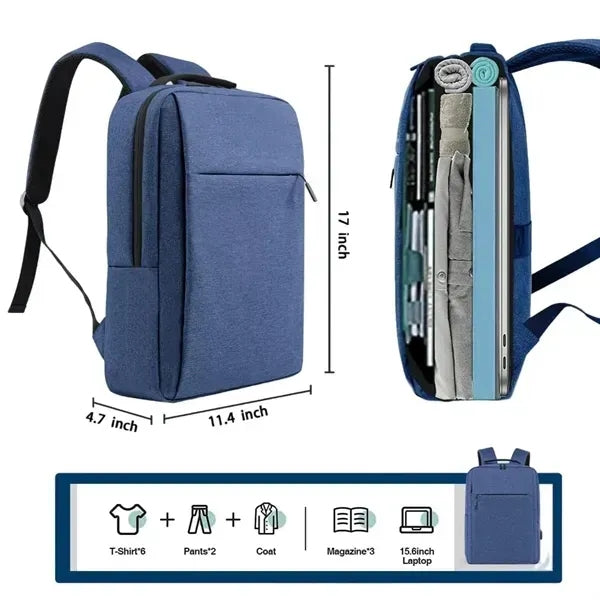 Black Business Laptop Backpack - USB Charging Port Included