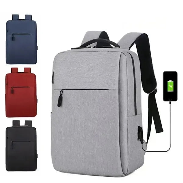 Black Business Laptop Backpack - USB Charging Port Included
