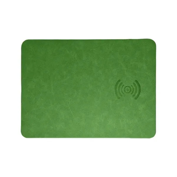 Wireless Charging Leather Mouse Pad - Stylish Desk Accessory